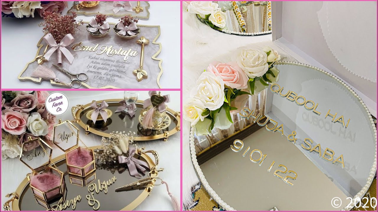 Wedding Ring Plate Customised Engagement Ring Platter Handmade Platter Ring  Ceremony Plate Wedding Favor Floral Tray Set for Bride - Etsy
